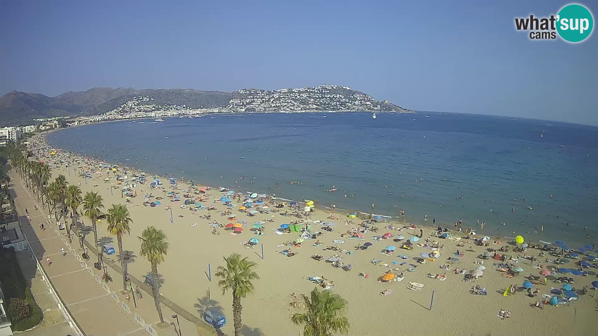 Live Roses Webcam Costa Brava beach view from MonteCarlo Hotel