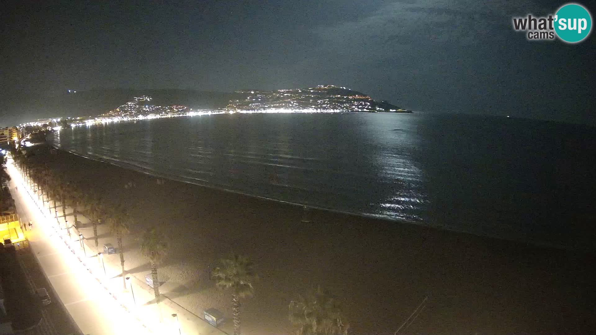 Live Roses Webcam Costa Brava beach view from MonteCarlo Hotel