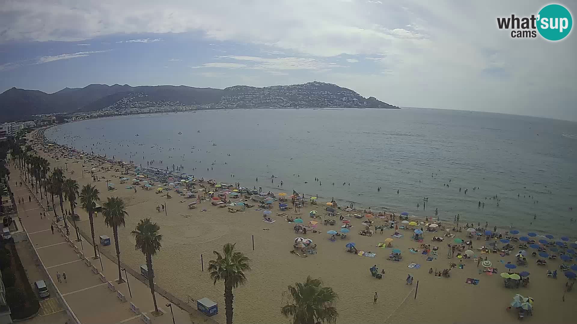 Live Roses Webcam Costa Brava beach view from MonteCarlo Hotel