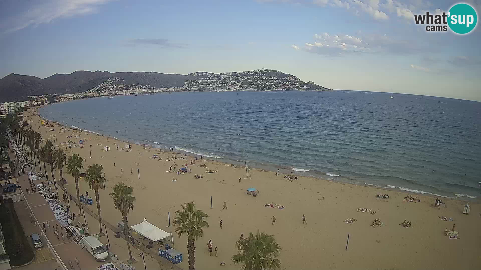 Live Roses Webcam Costa Brava beach view from MonteCarlo Hotel