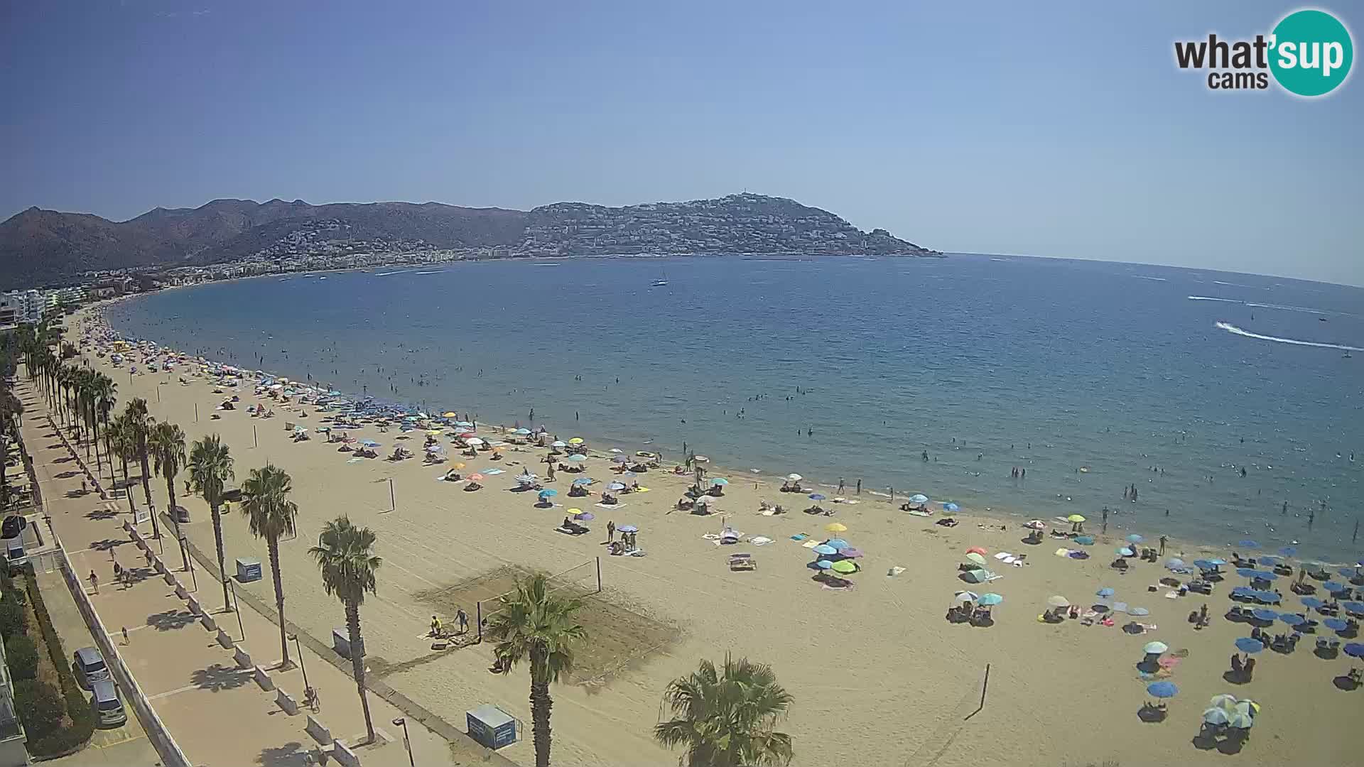 Live Roses Webcam Costa Brava beach view from MonteCarlo Hotel