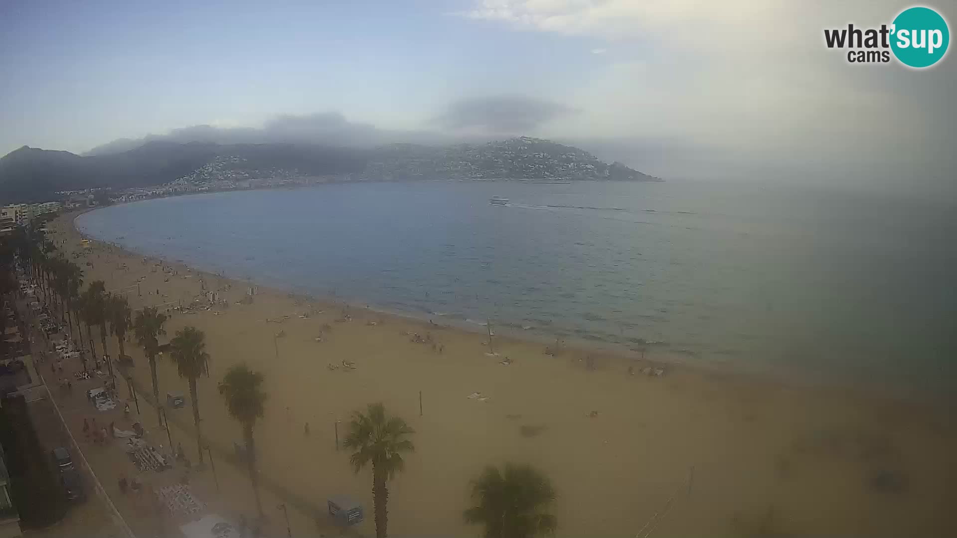 Live Roses Webcam Costa Brava beach view from MonteCarlo Hotel