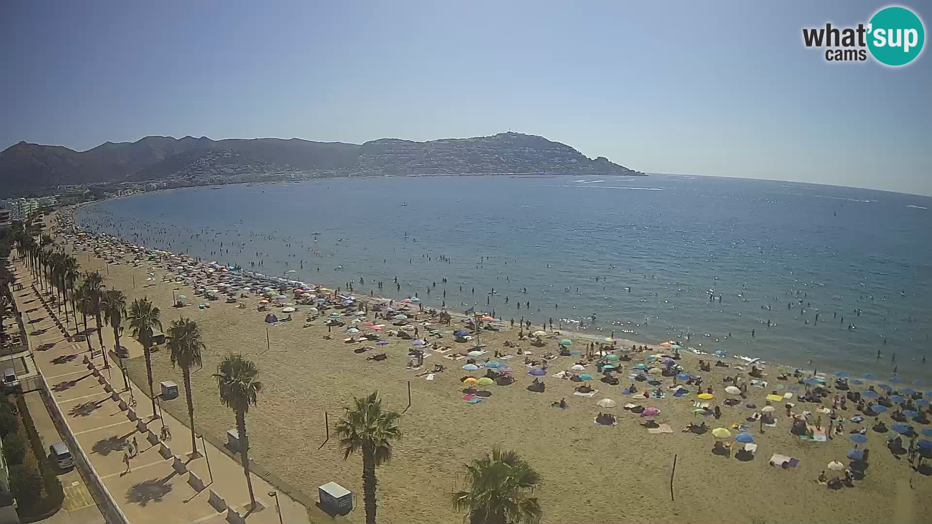 Live Roses Webcam Costa Brava beach view from MonteCarlo Hotel