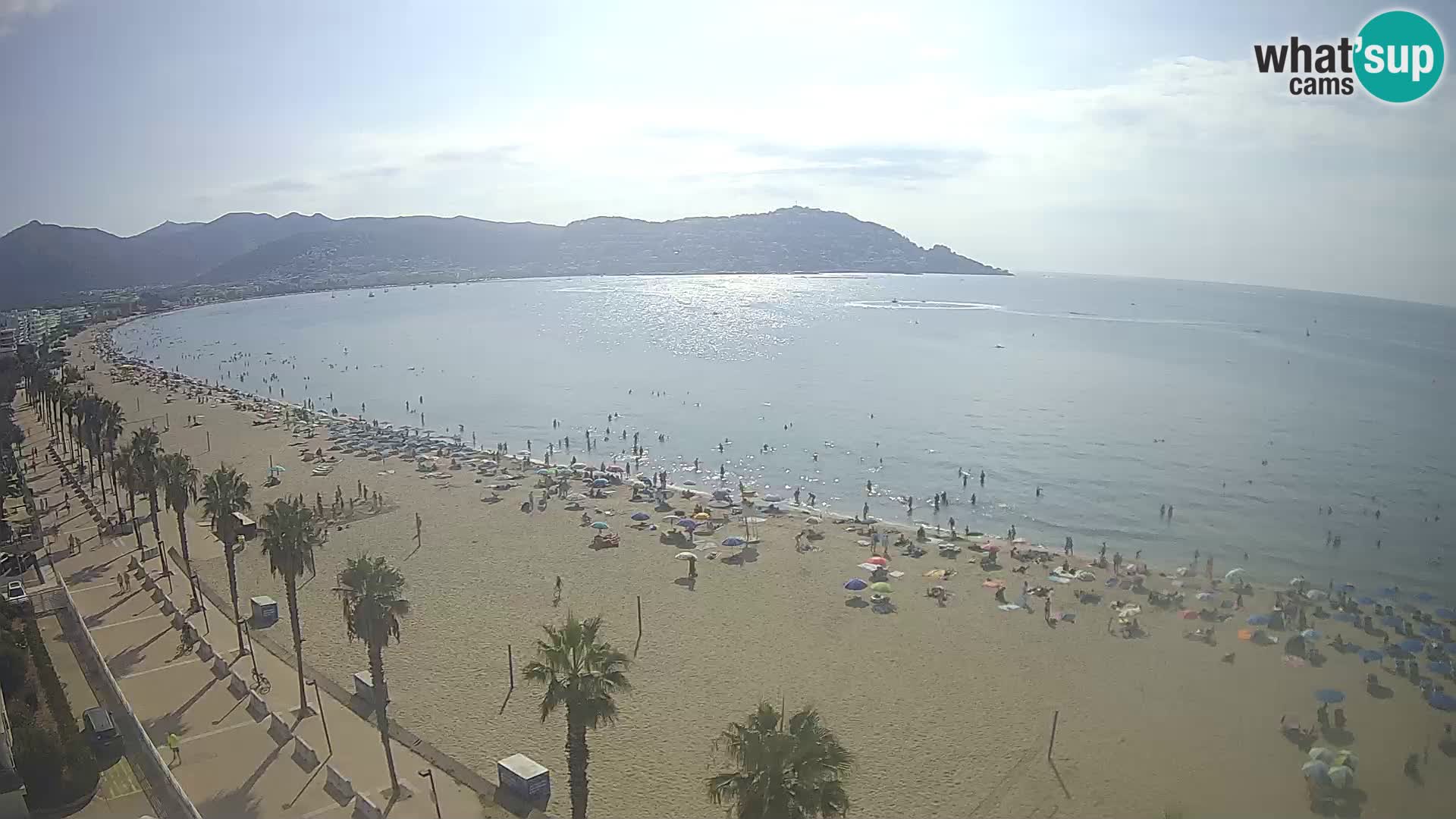 Live Roses Webcam Costa Brava beach view from MonteCarlo Hotel