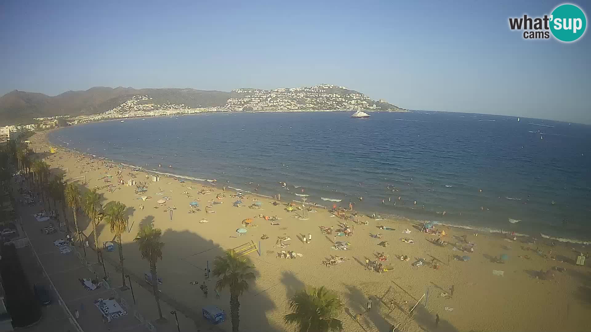 Live Roses Webcam Costa Brava beach view from MonteCarlo Hotel