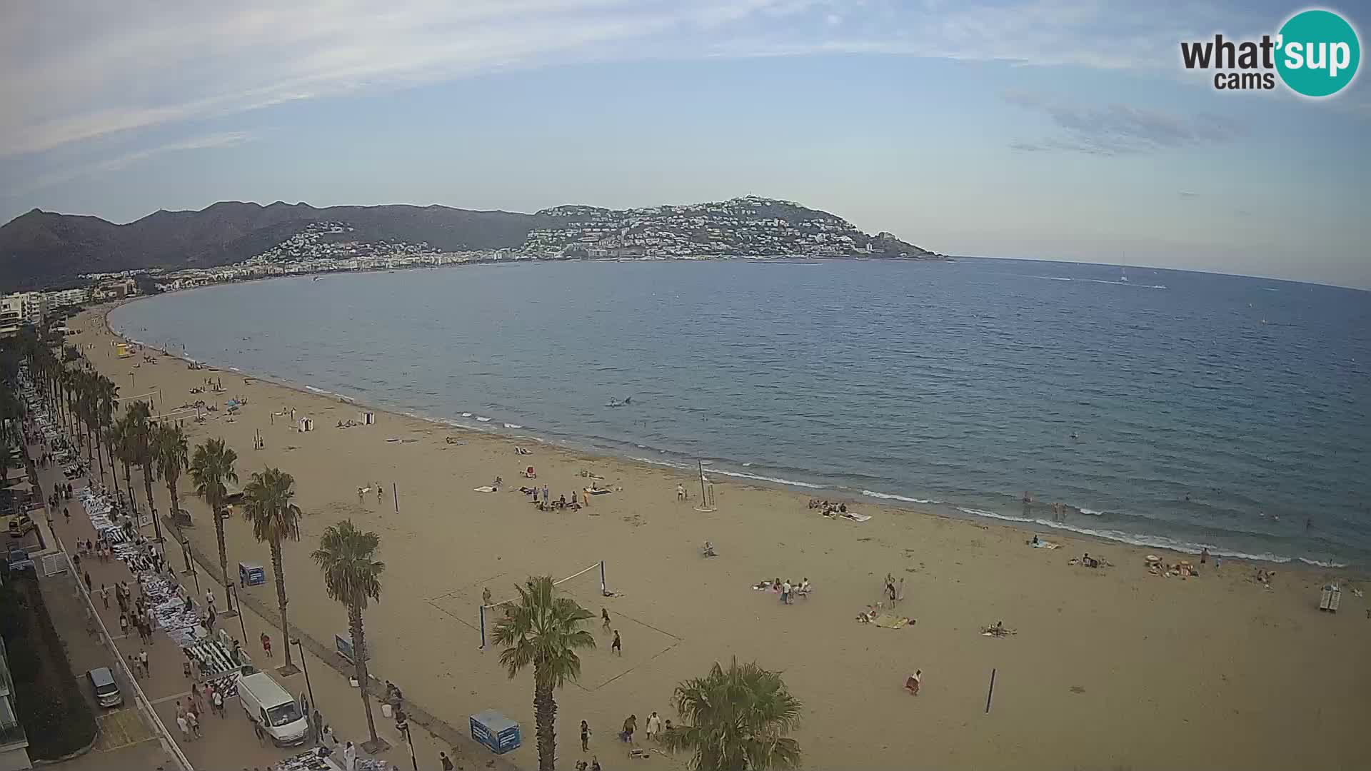 Live Roses Webcam Costa Brava beach view from MonteCarlo Hotel