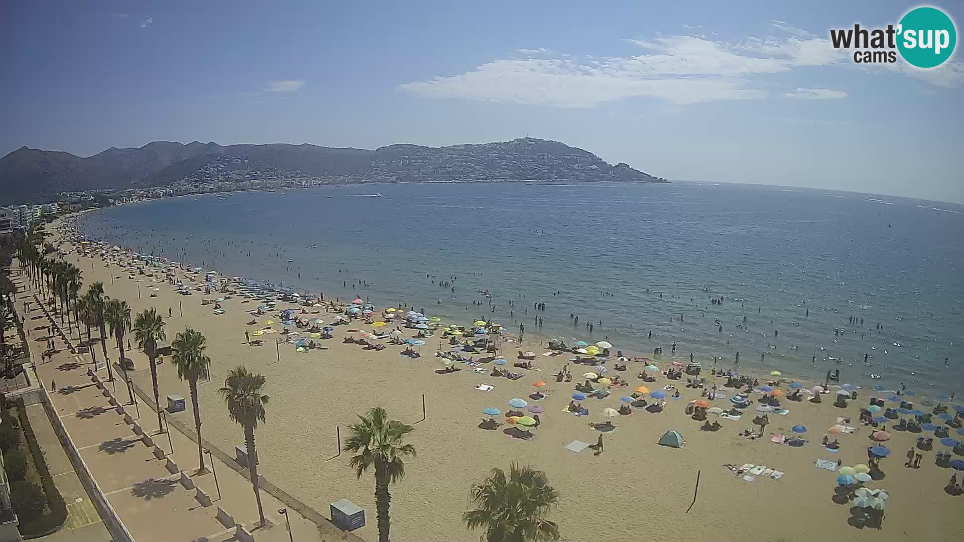 Live Roses Webcam Costa Brava beach view from MonteCarlo Hotel