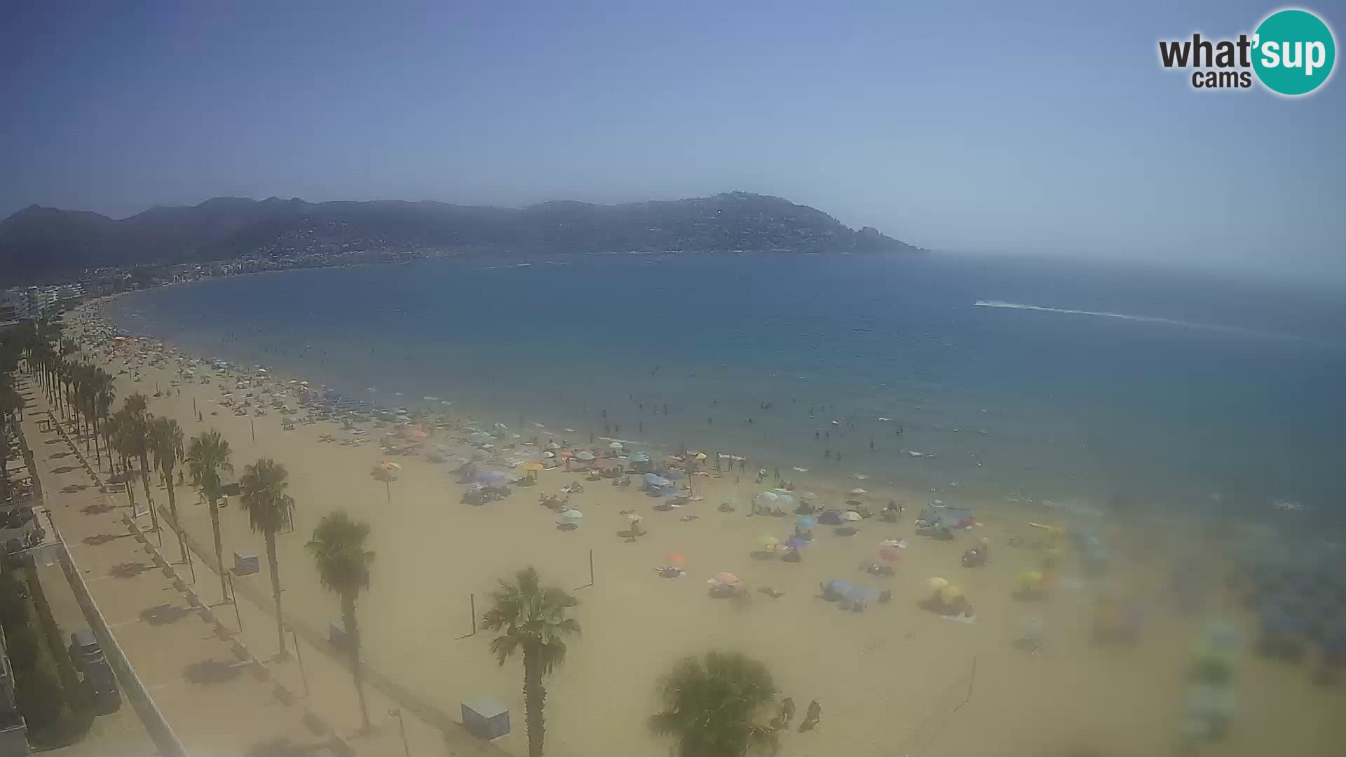 Live Roses Webcam Costa Brava beach view from MonteCarlo Hotel