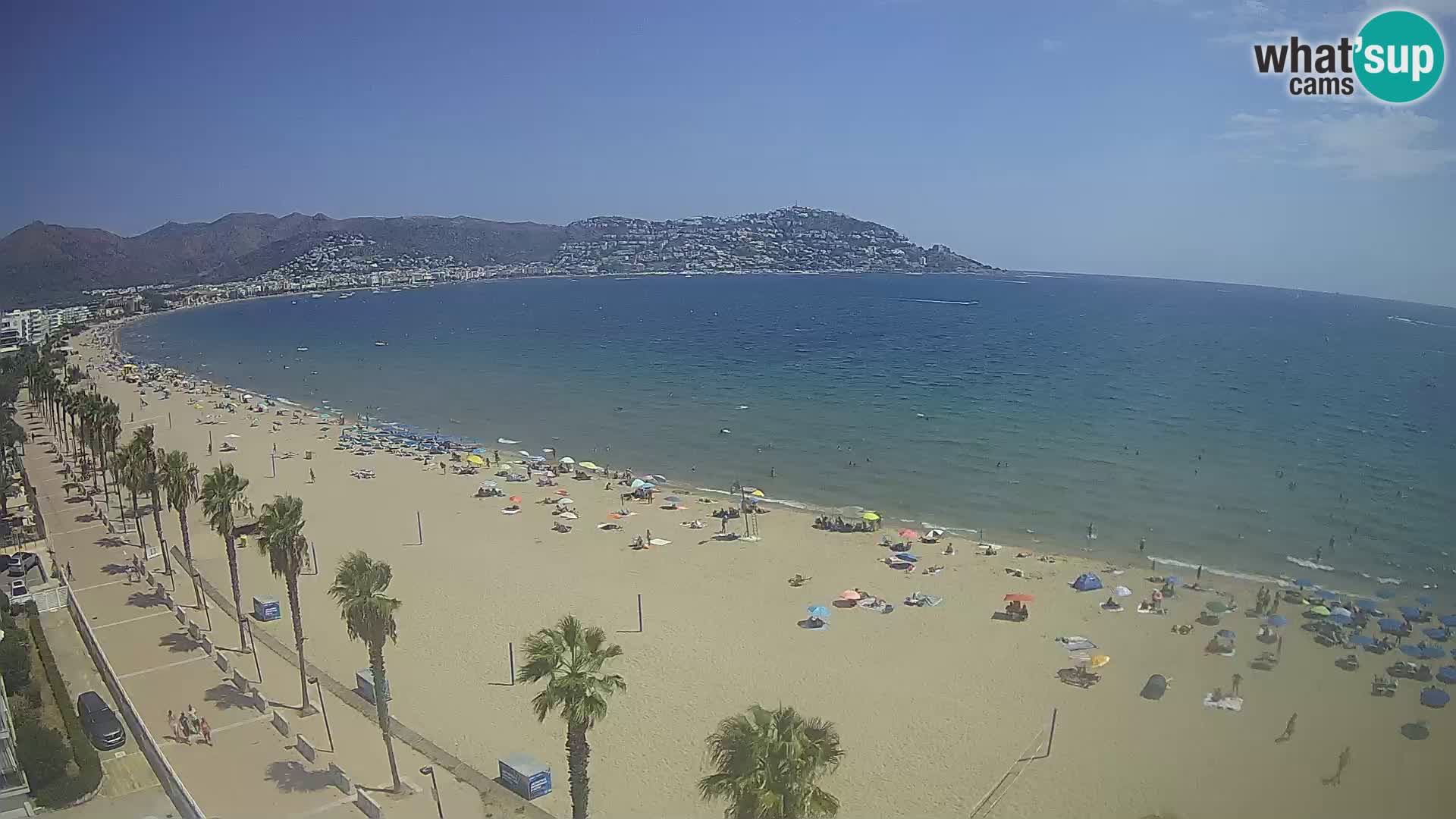 Live Roses Webcam Costa Brava beach view from MonteCarlo Hotel