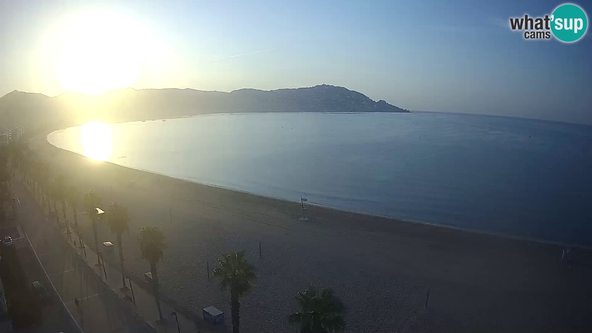 Live Roses Webcam Costa Brava beach view from MonteCarlo Hotel