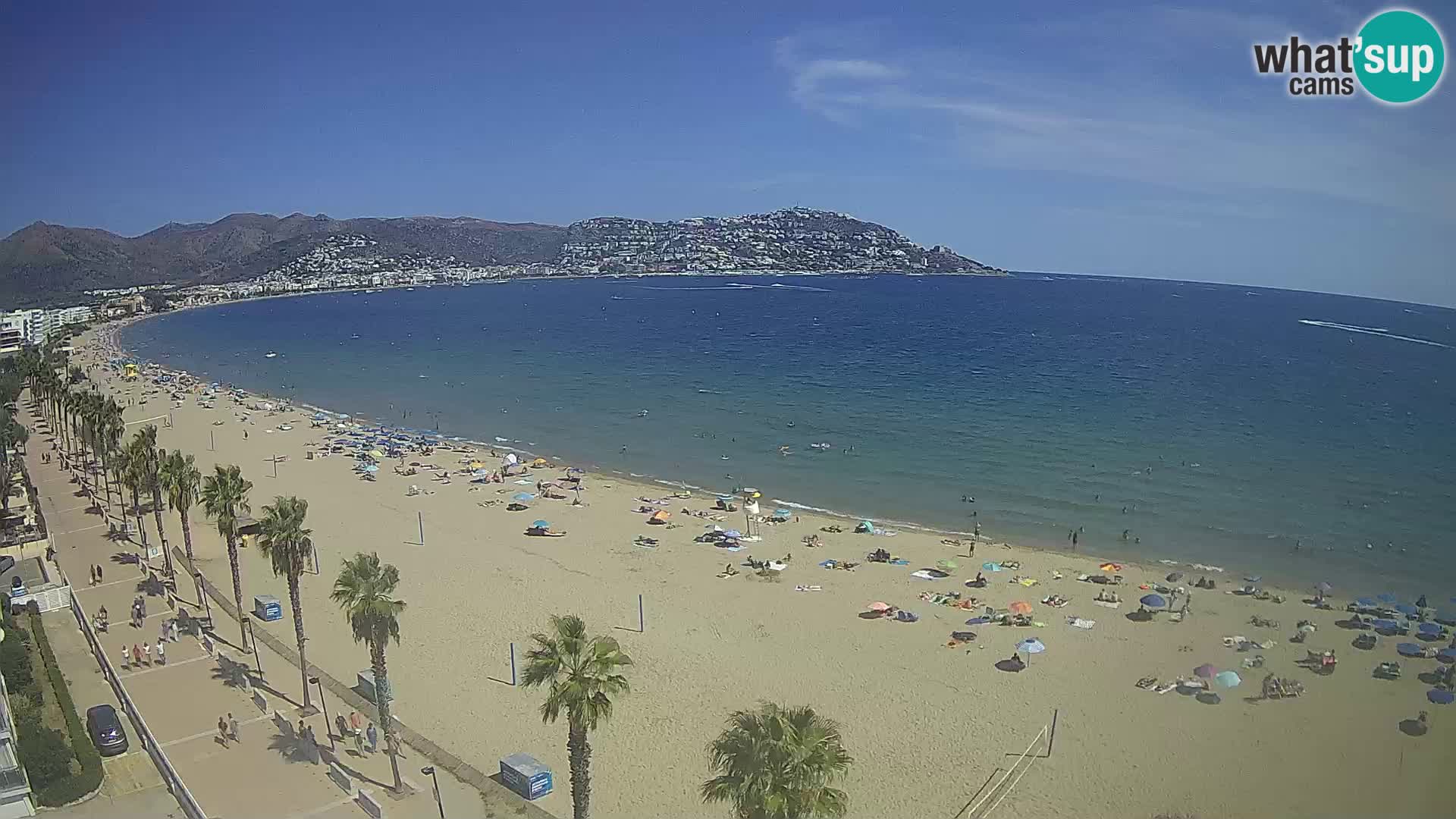 Live Roses Webcam Costa Brava beach view from MonteCarlo Hotel