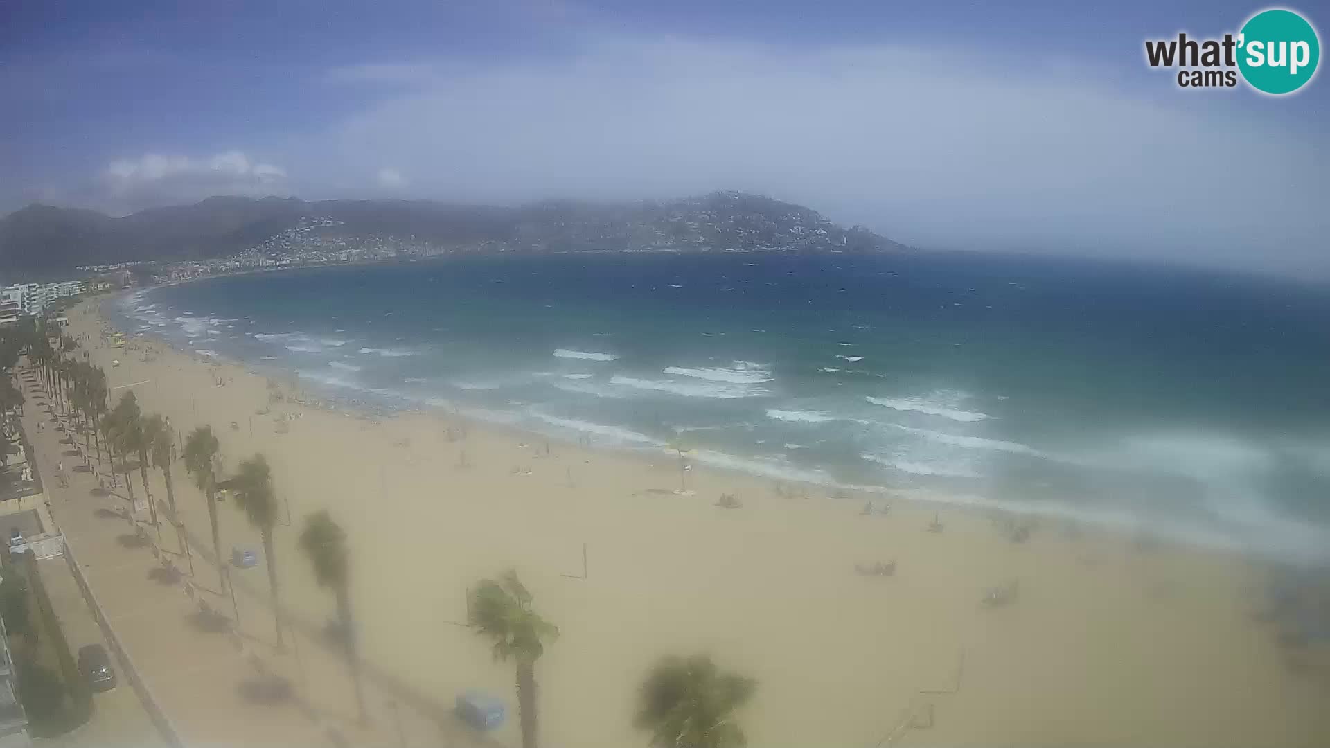 Live Roses Webcam Costa Brava beach view from MonteCarlo Hotel