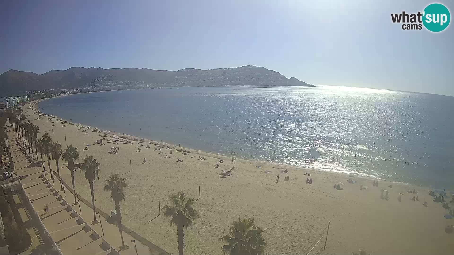 Live Roses Webcam Costa Brava beach view from MonteCarlo Hotel