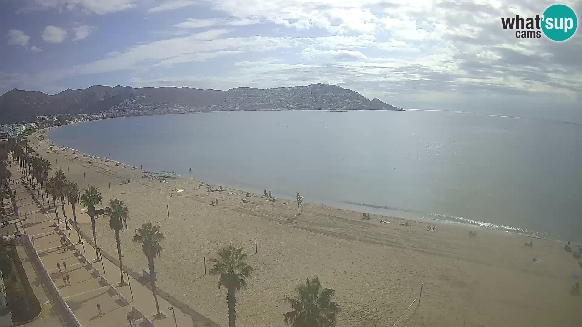 Live Roses Webcam Costa Brava beach view from MonteCarlo Hotel