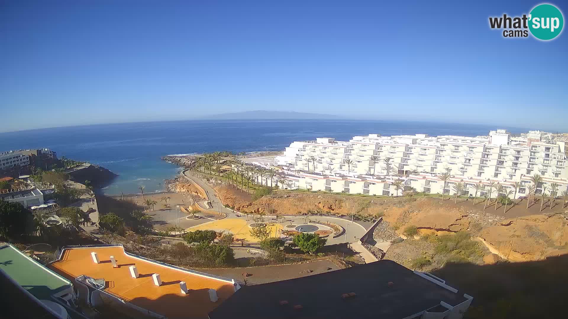 Spletna kamera v živo Las Galgas plaža – Playa Paraiso – otok La Gomera – Costa Adeje – Tenerife