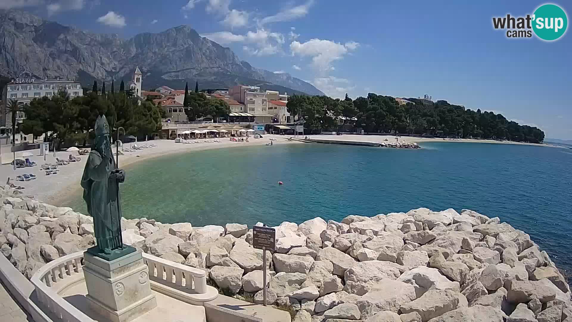 Webcam Baška Voda – Saint Nikola and beach