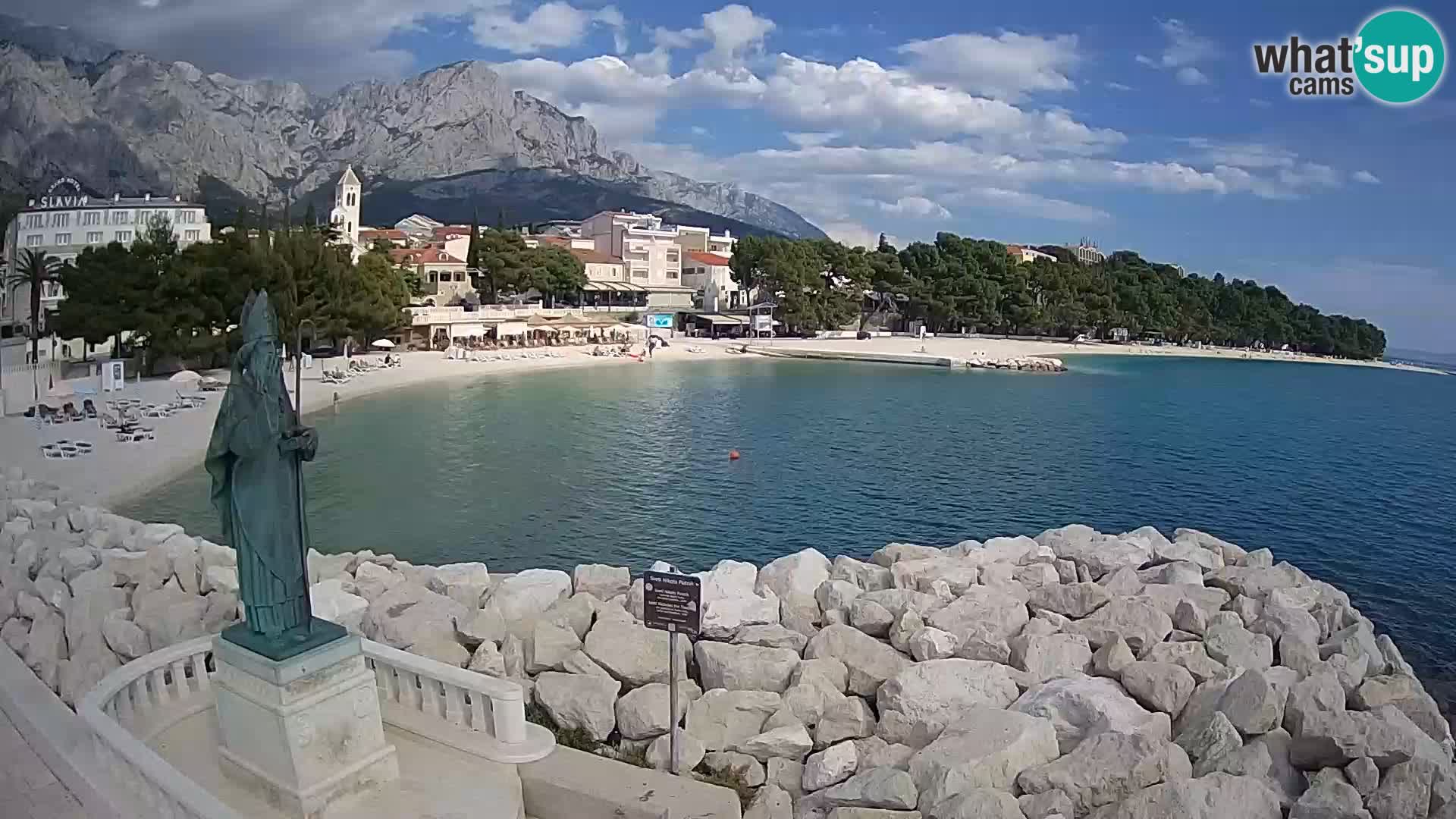 Spletna kamera Baška Voda – Sv. Nikola in plaža