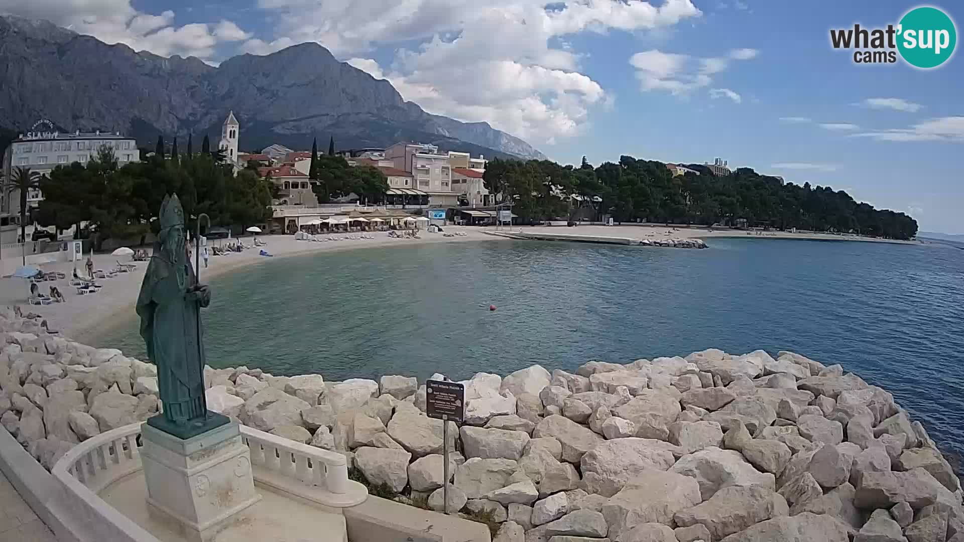 Spletna kamera Baška Voda – Sv. Nikola in plaža