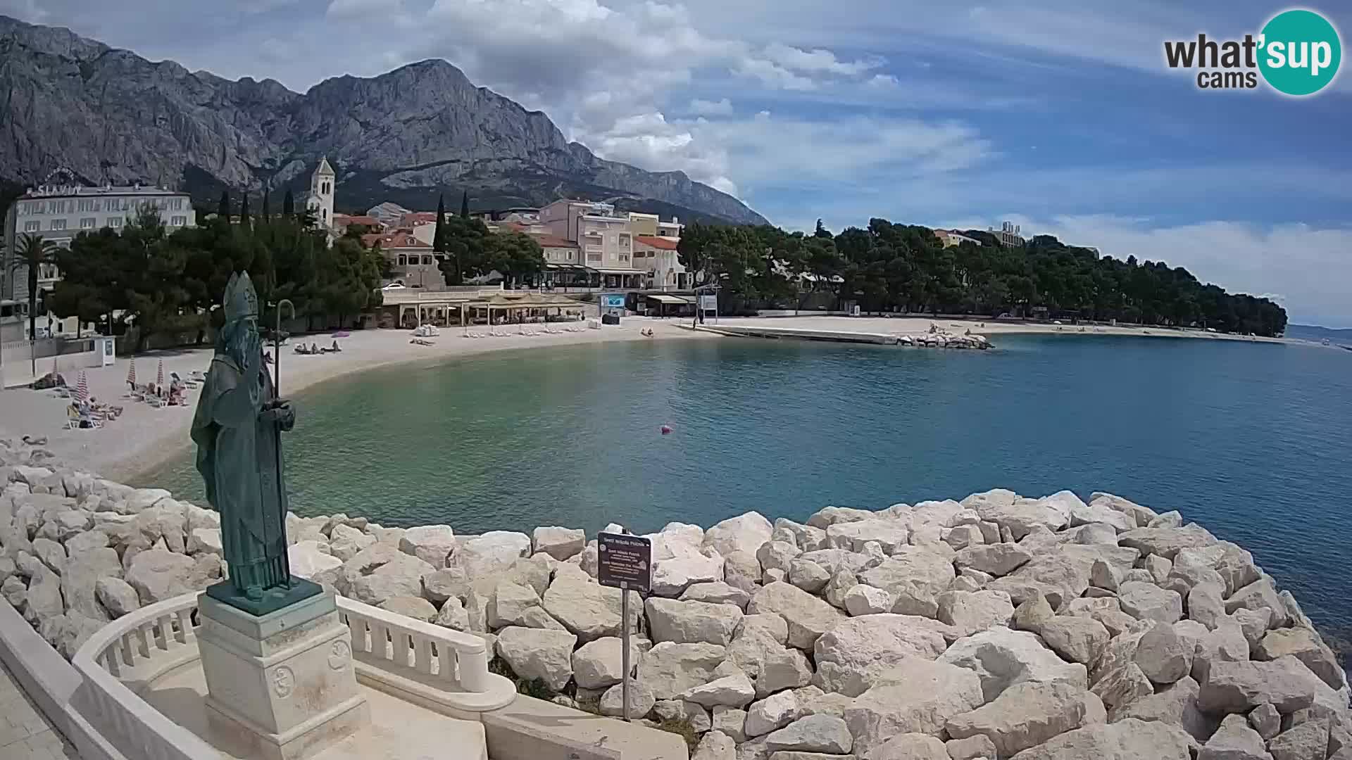 Spletna kamera Baška Voda – Sv. Nikola in plaža