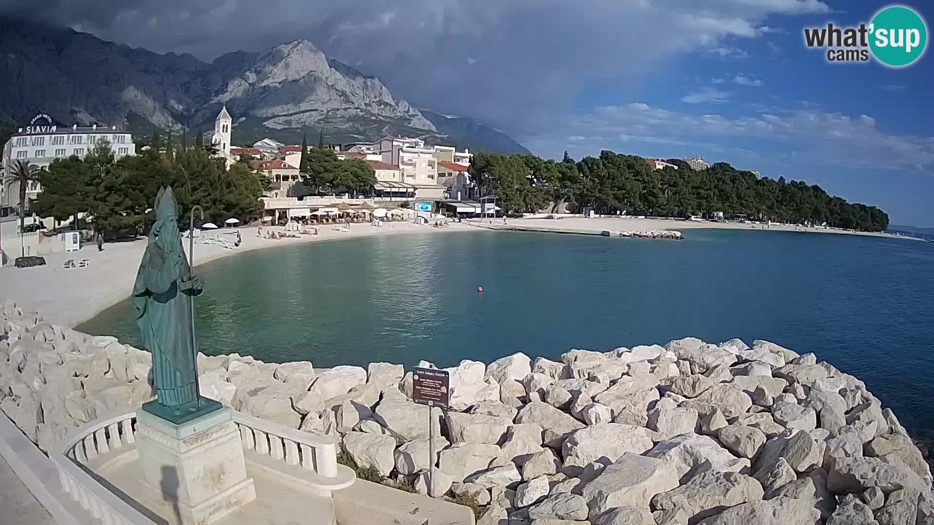 Webcam Baška Voda – Saint Nikola and beach