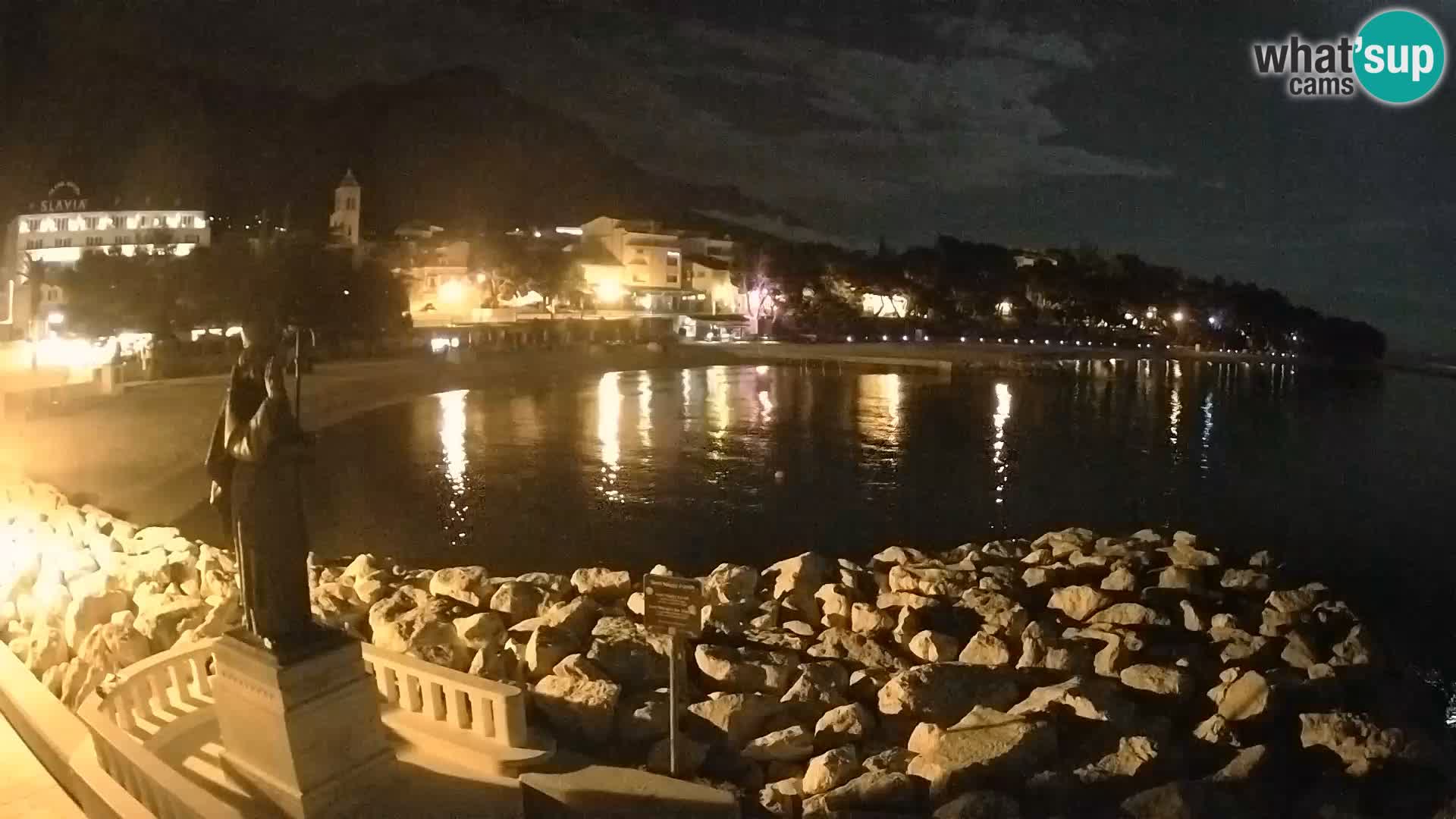 Webcam Baška Voda – Saint Nikola and beach