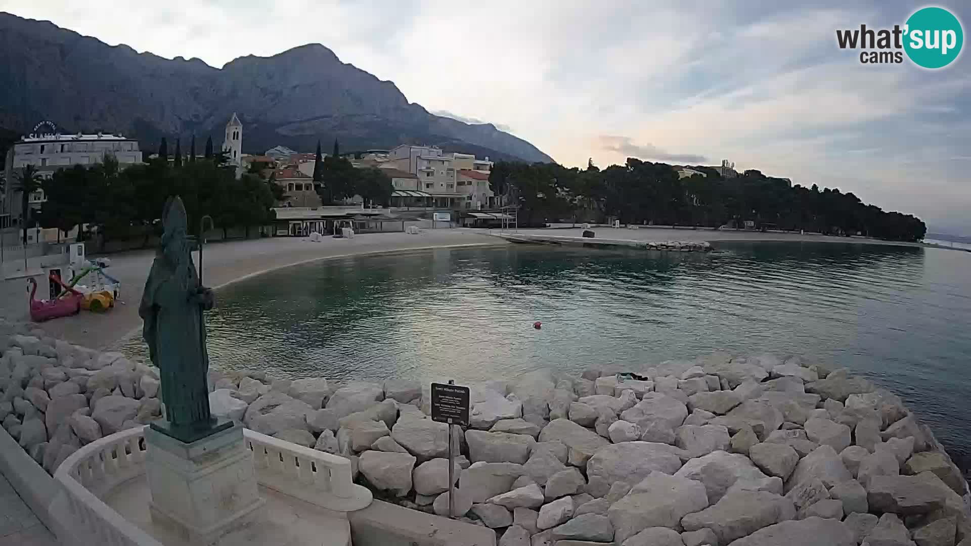Webcam live Baška Voda – St. Nikola und Strand
