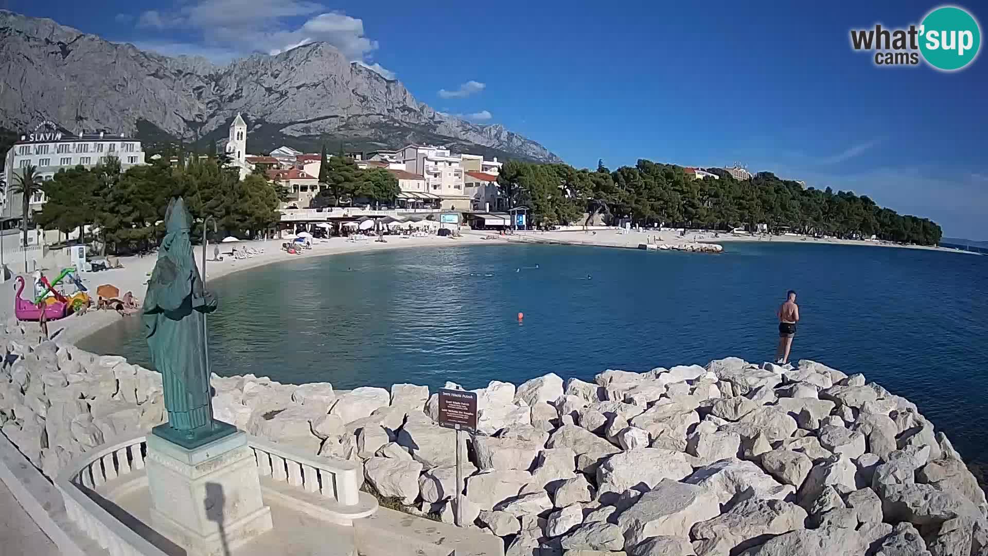 Spletna kamera Baška Voda – Sv. Nikola in plaža