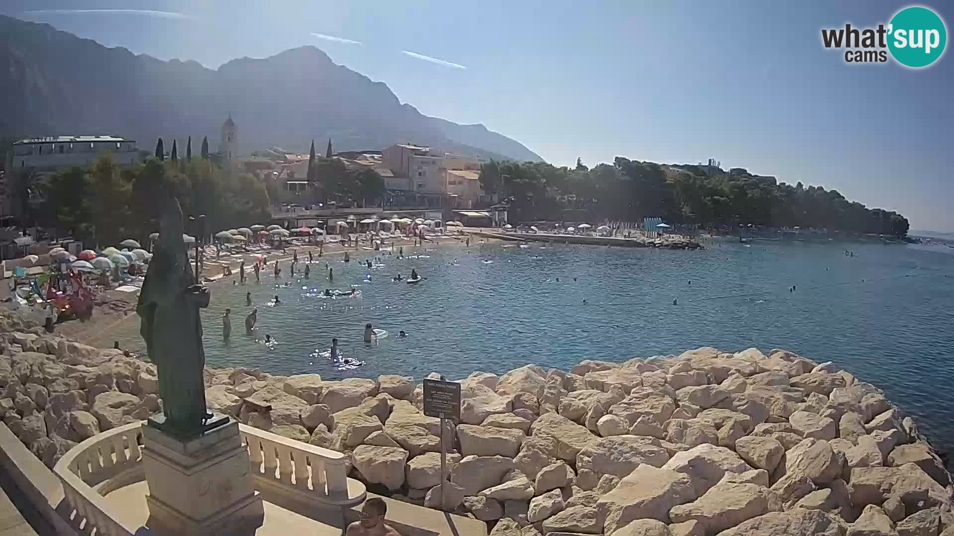 Spletna kamera Baška Voda – Sv. Nikola in plaža