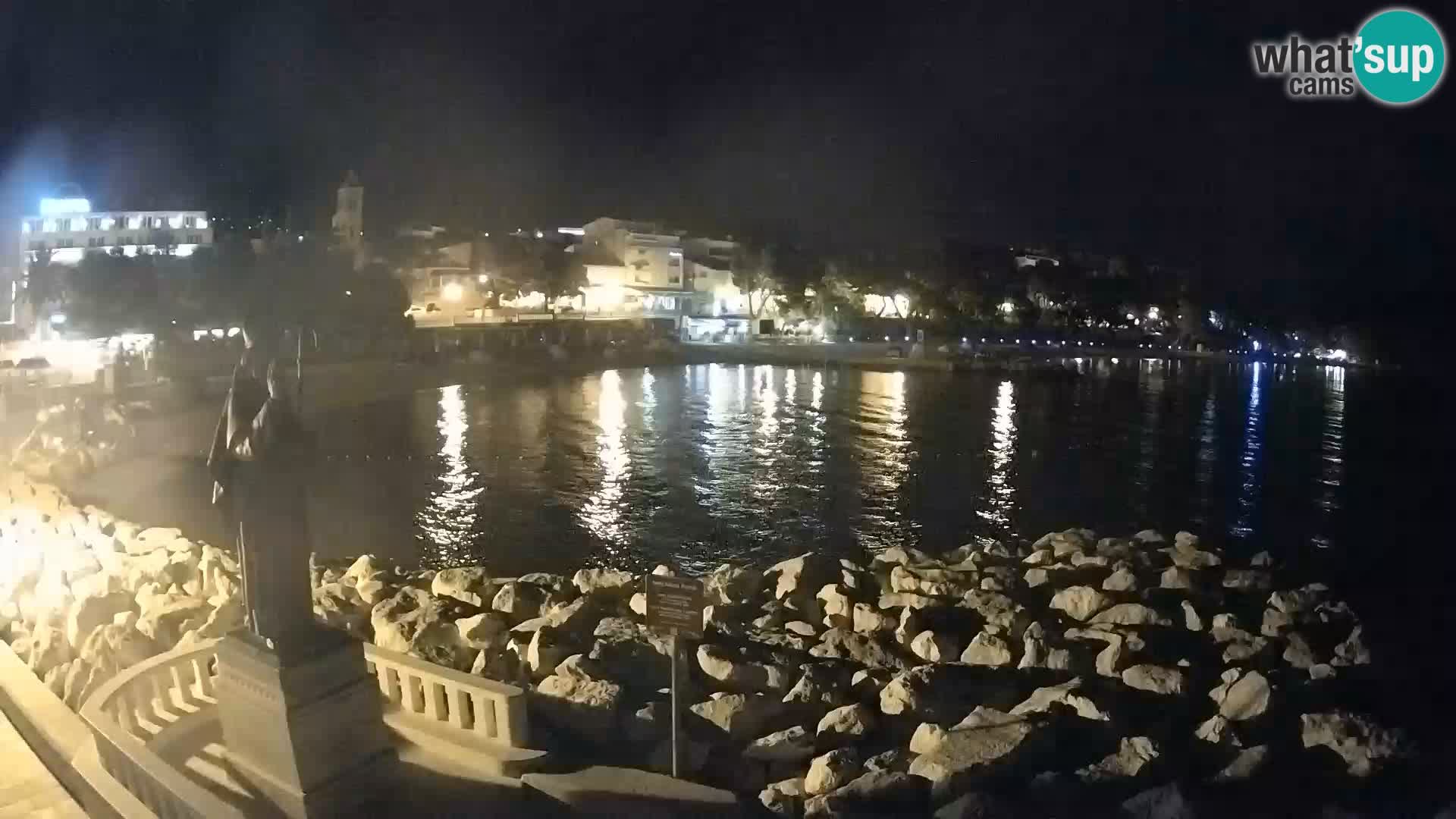 Webcam Baška Voda – Saint Nikola and beach