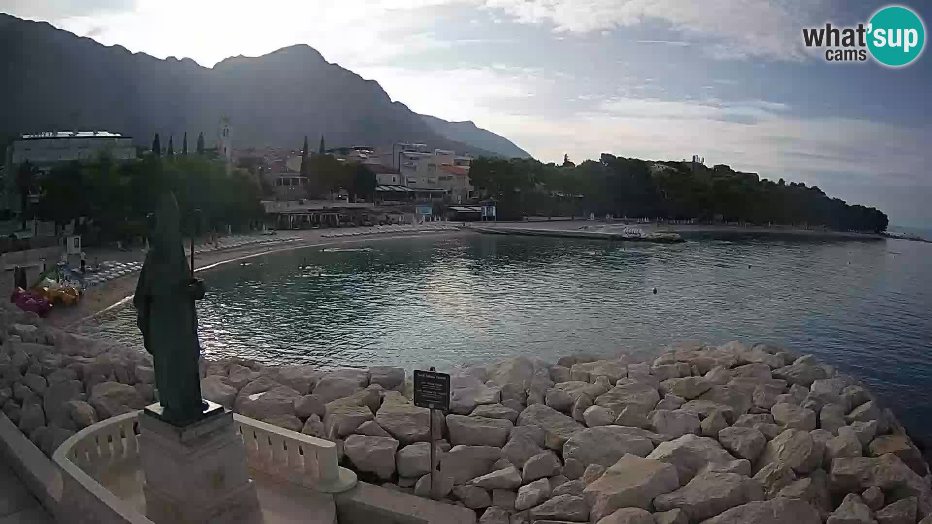 Webcam Baška Voda – Saint Nikola and beach