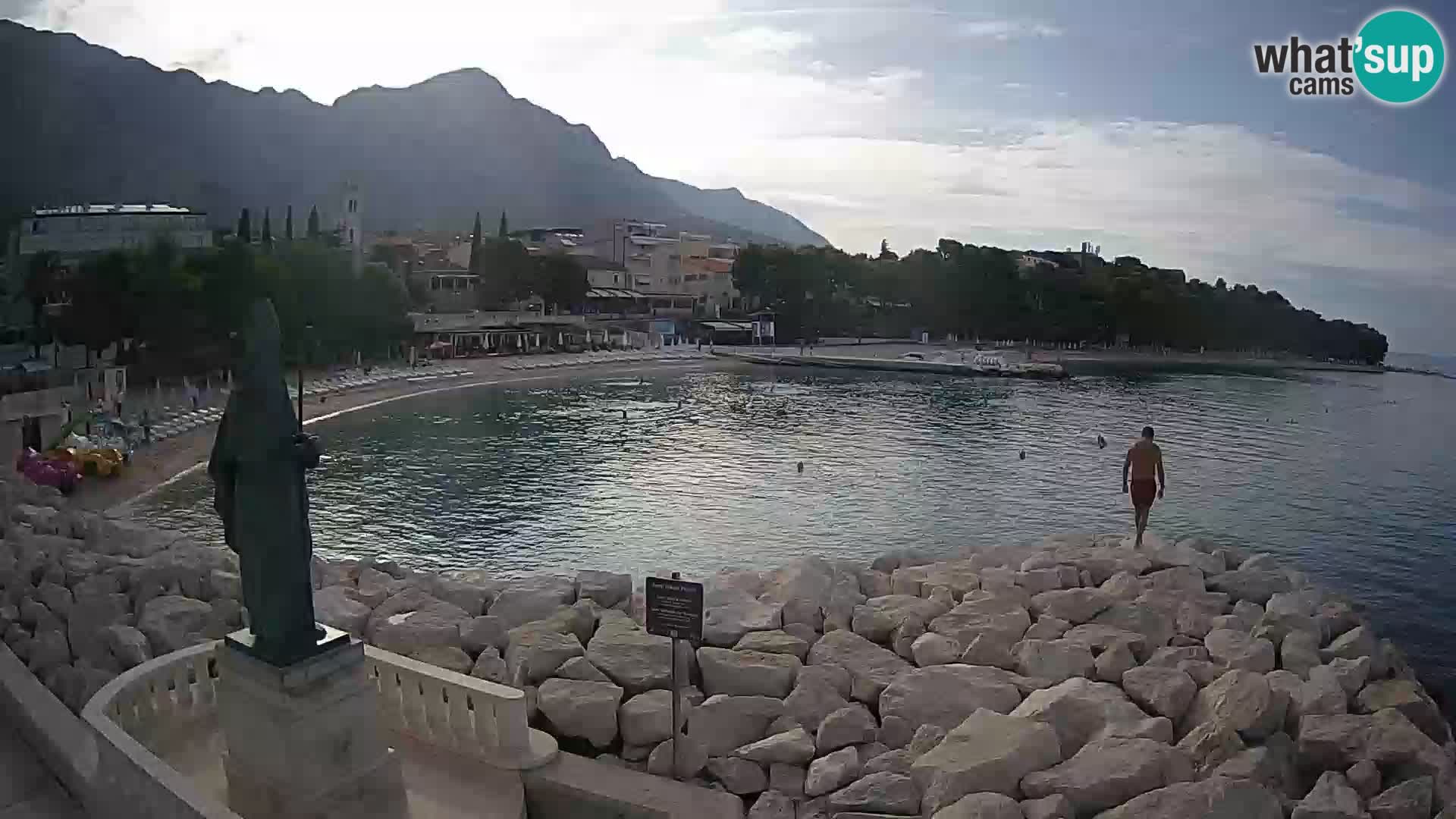 Spletna kamera Baška Voda – Sv. Nikola in plaža