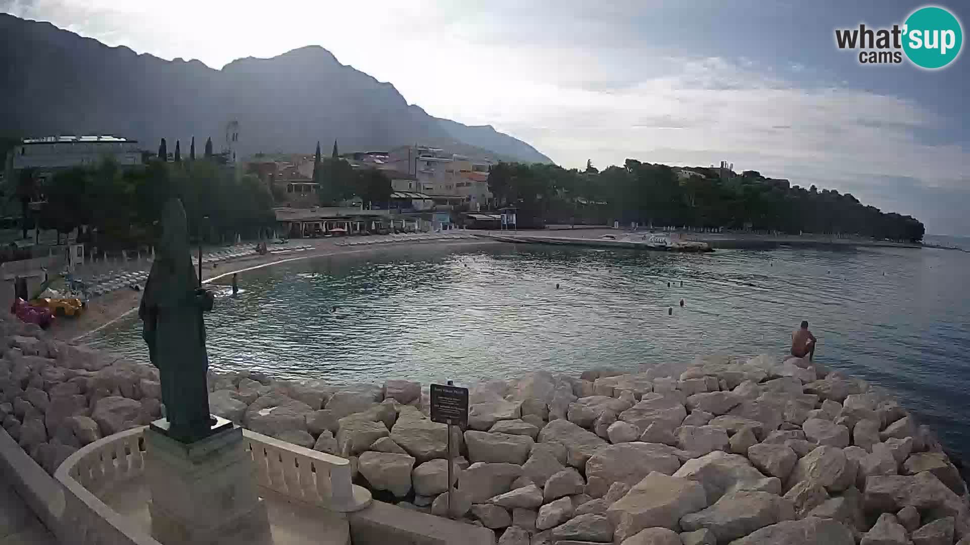 Webcam Baška Voda – Saint Nikola and beach