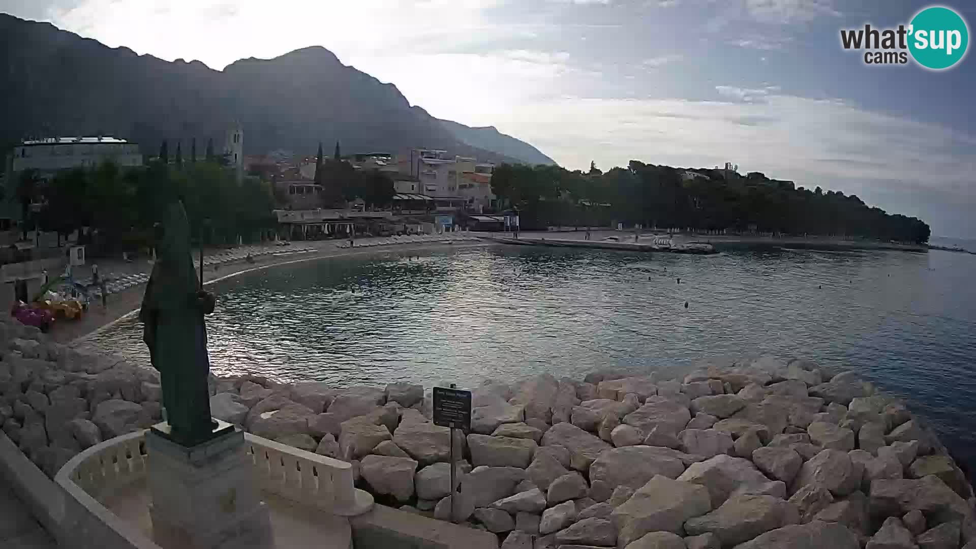 Webcam Baška Voda – Saint Nikola and beach