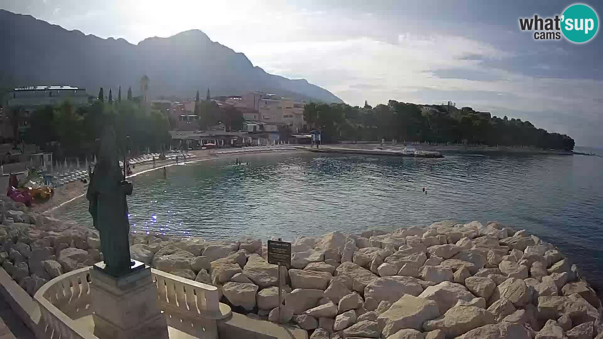 Webcam Baška Voda – Saint Nikola and beach