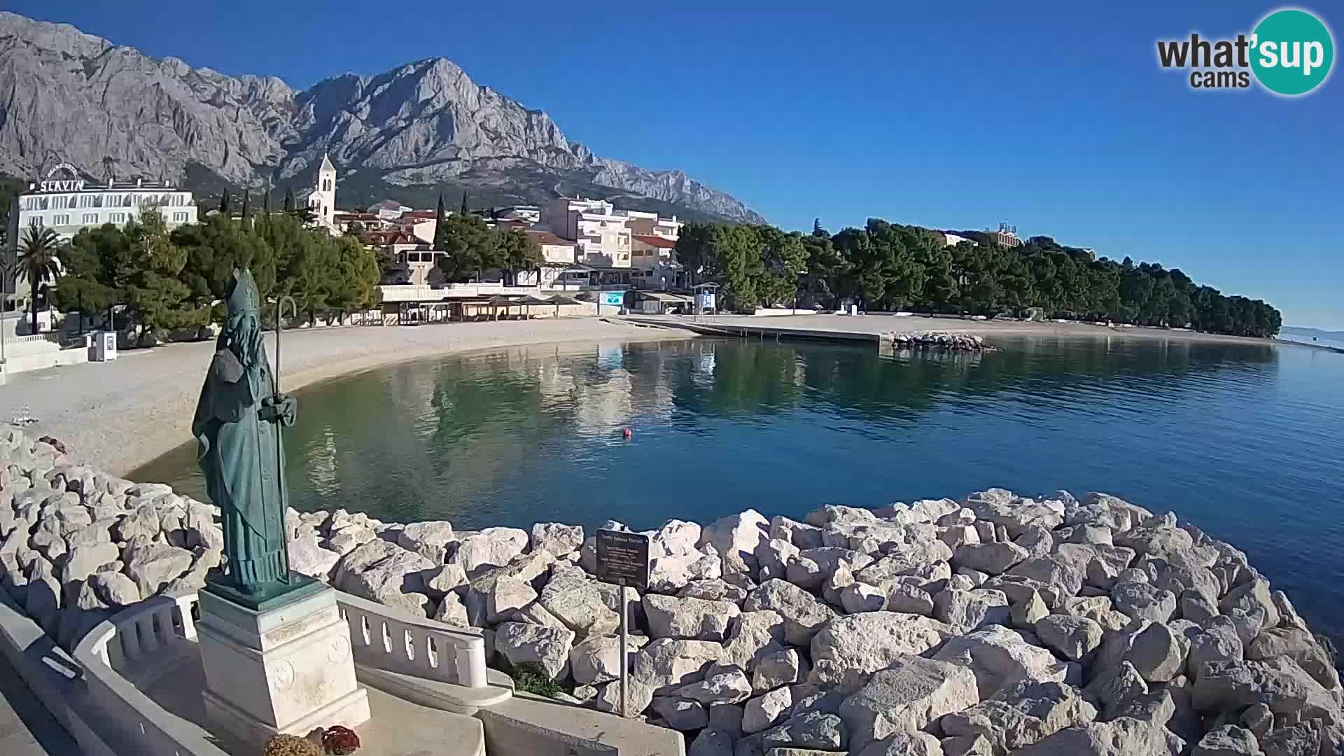 Webcam live Baška Voda – St. Nikola und Strand