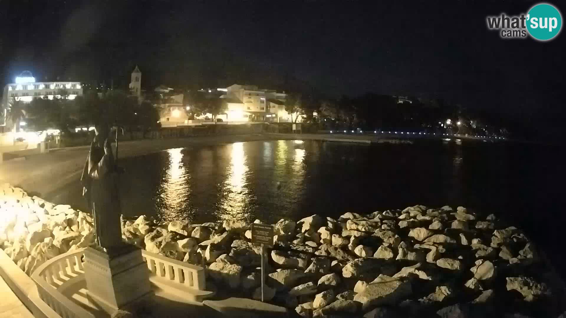 Spletna kamera Baška Voda – Sv. Nikola in plaža