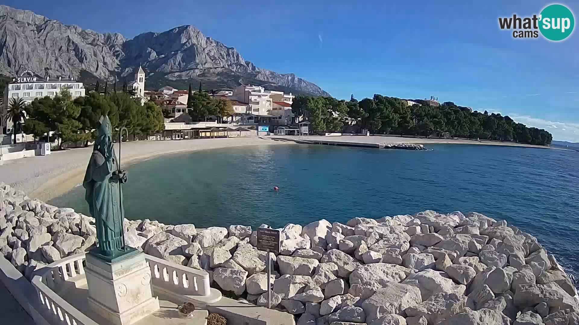 Spletna kamera Baška Voda – Sv. Nikola in plaža