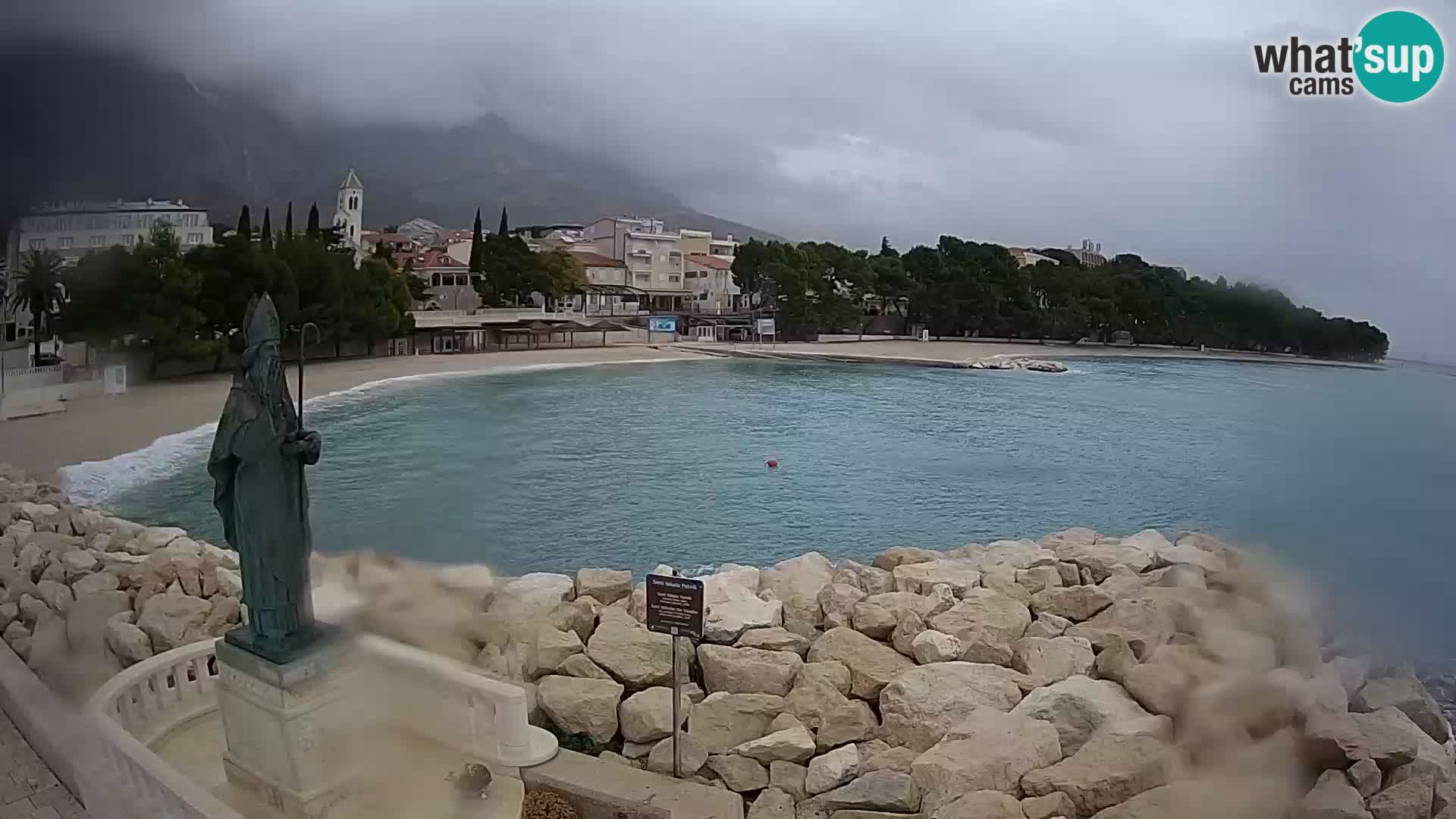 Webcam live Baška Voda – St. Nikola und Strand