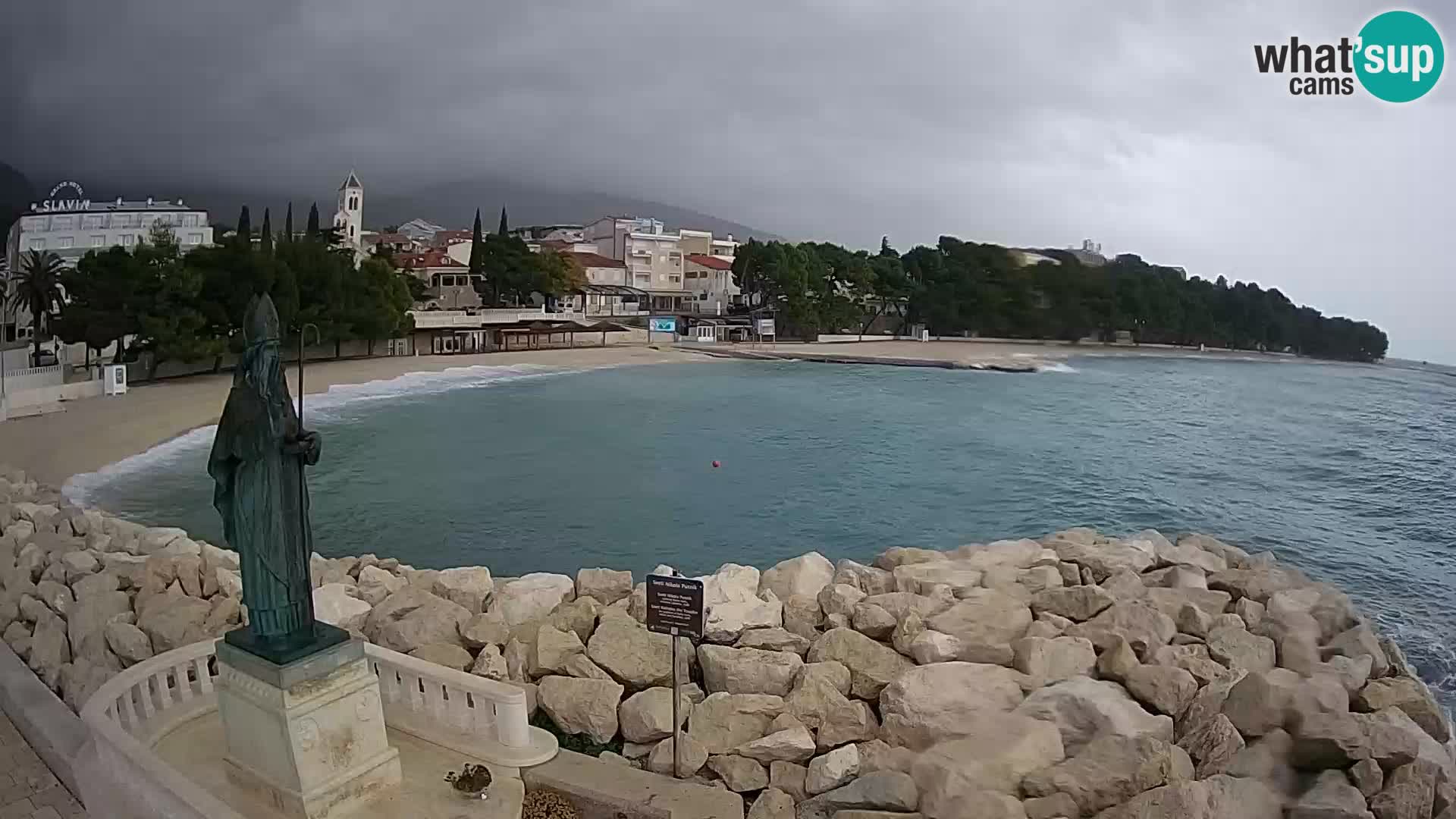 Webcam live Baška Voda – St. Nikola und Strand