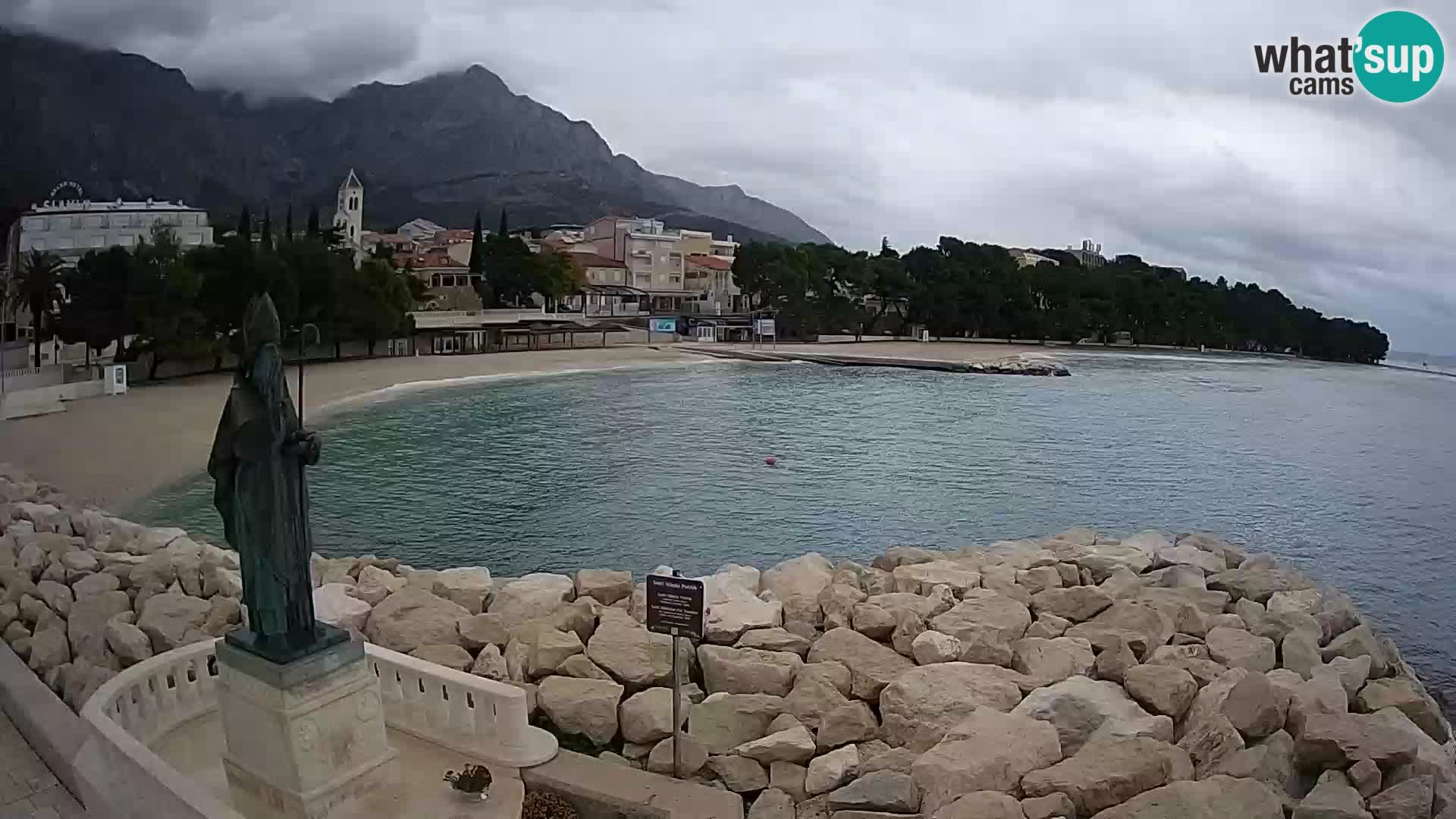 Webcam live Baška Voda – St. Nikola und Strand