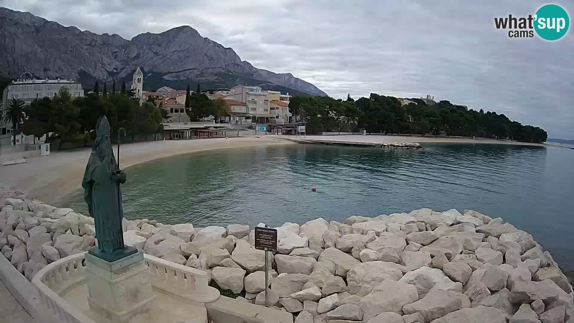 Spletna kamera Baška Voda – Sv. Nikola in plaža