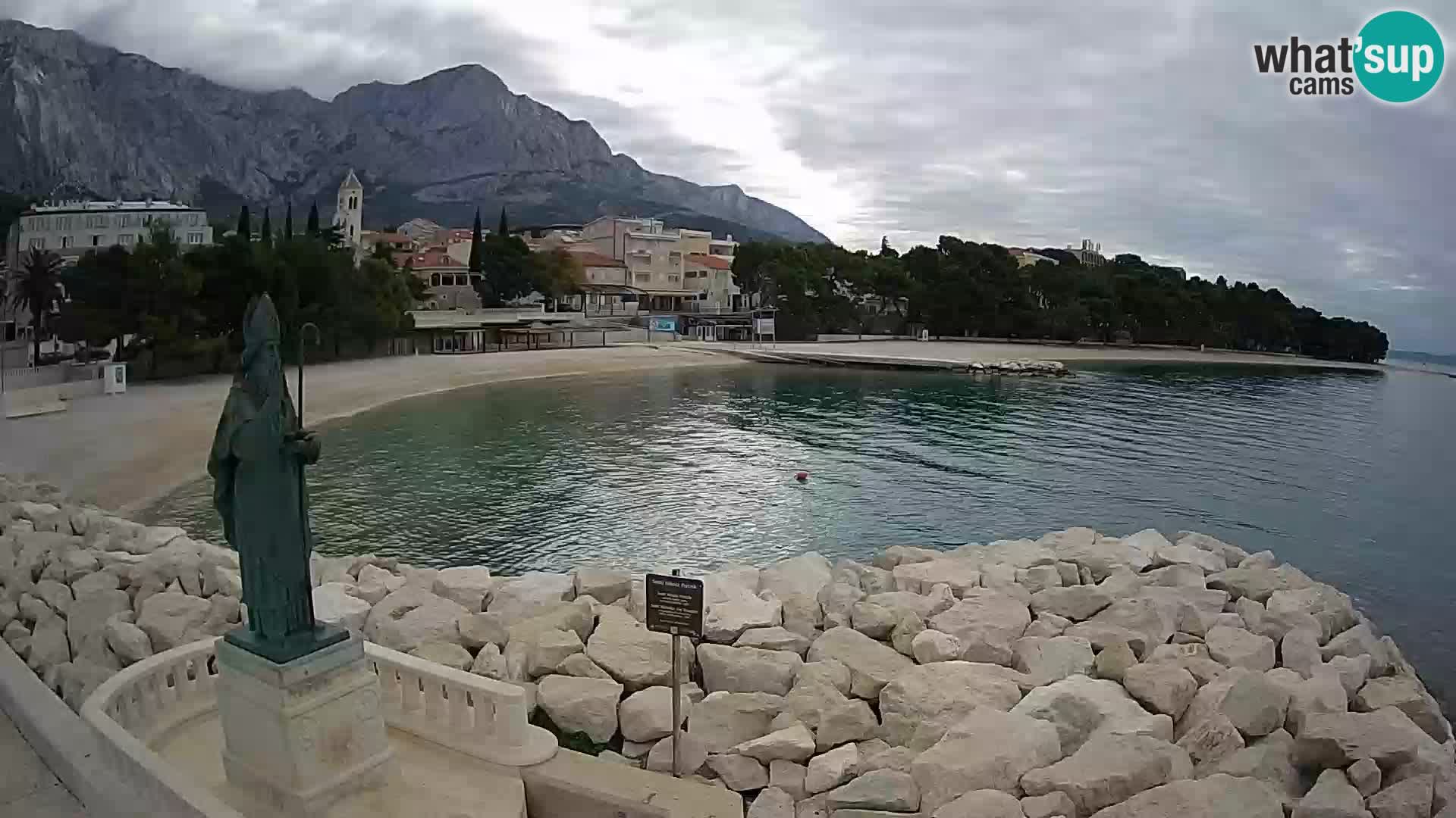 Spletna kamera Baška Voda – Sv. Nikola in plaža