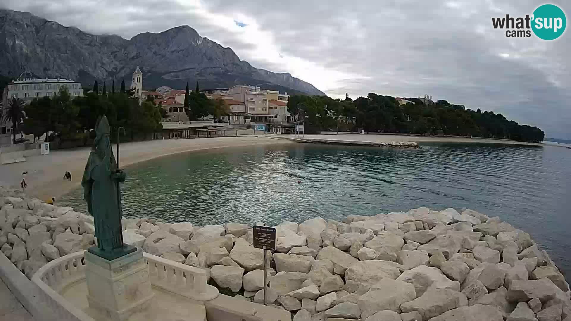 Spletna kamera Baška Voda – Sv. Nikola in plaža