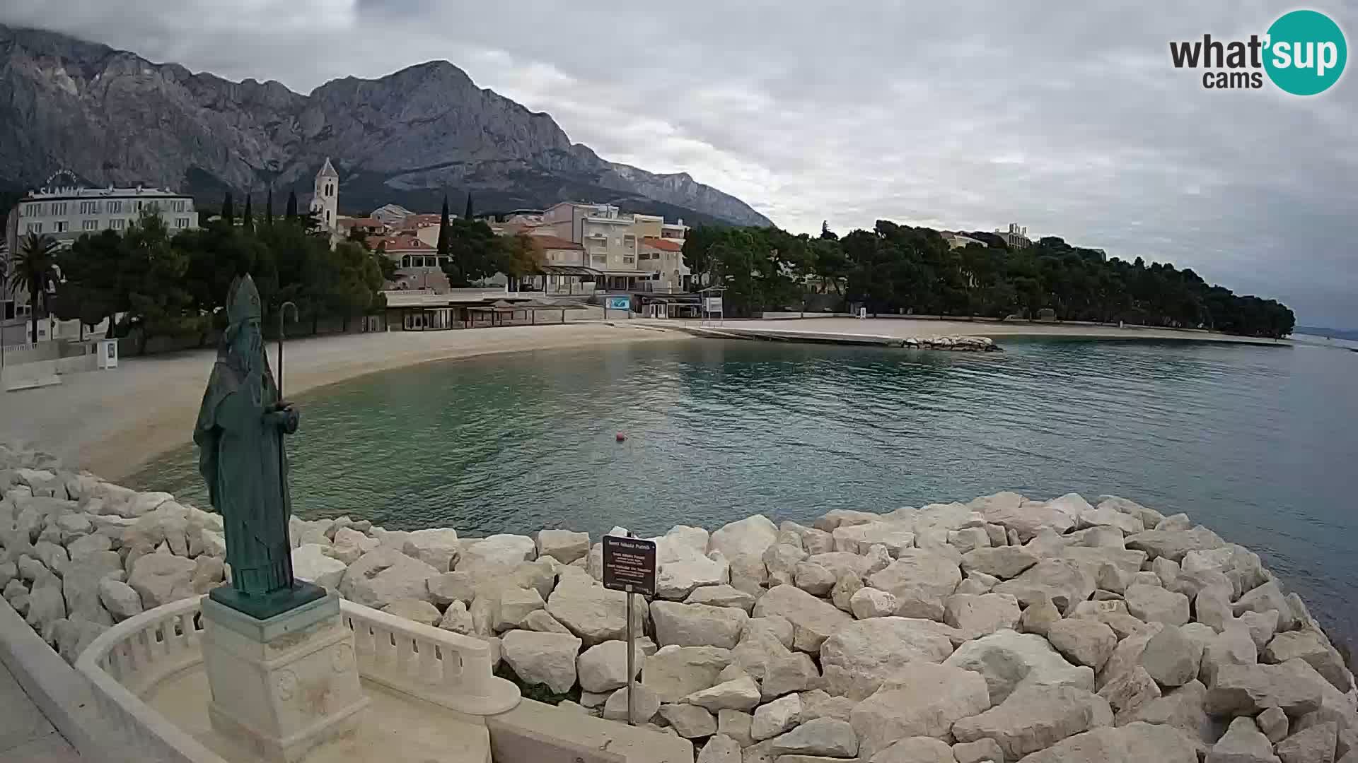 Spletna kamera Baška Voda – Sv. Nikola in plaža