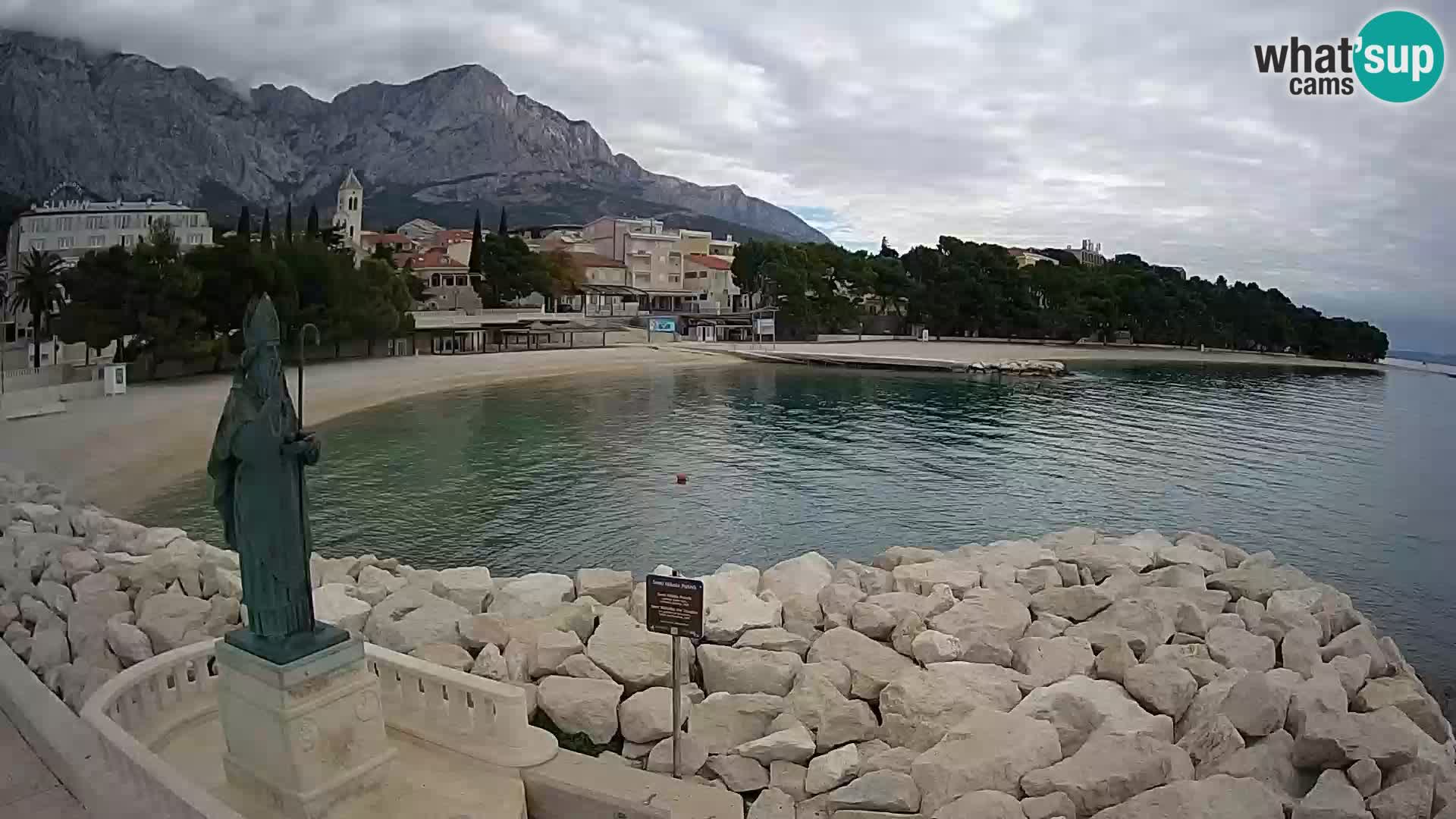 Spletna kamera Baška Voda – Sv. Nikola in plaža