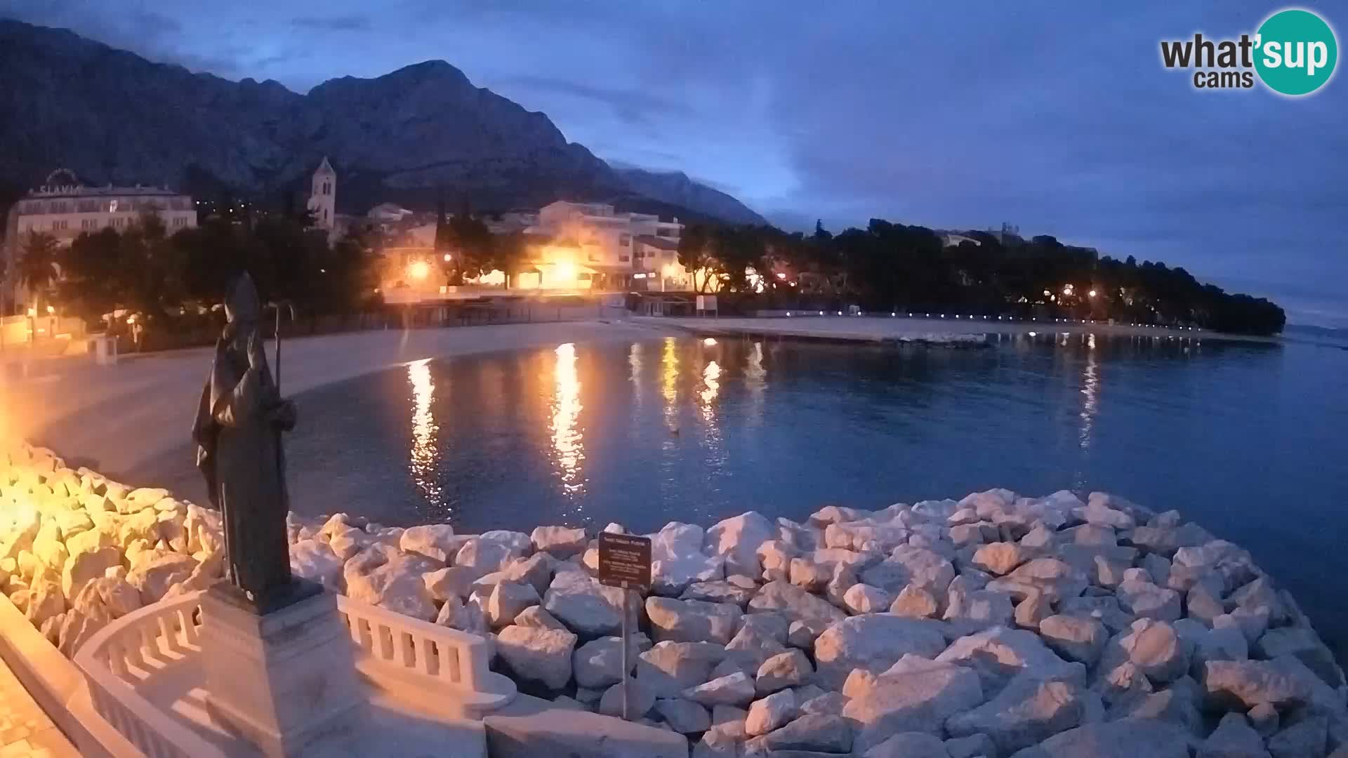 Spletna kamera Baška Voda – Sv. Nikola in plaža