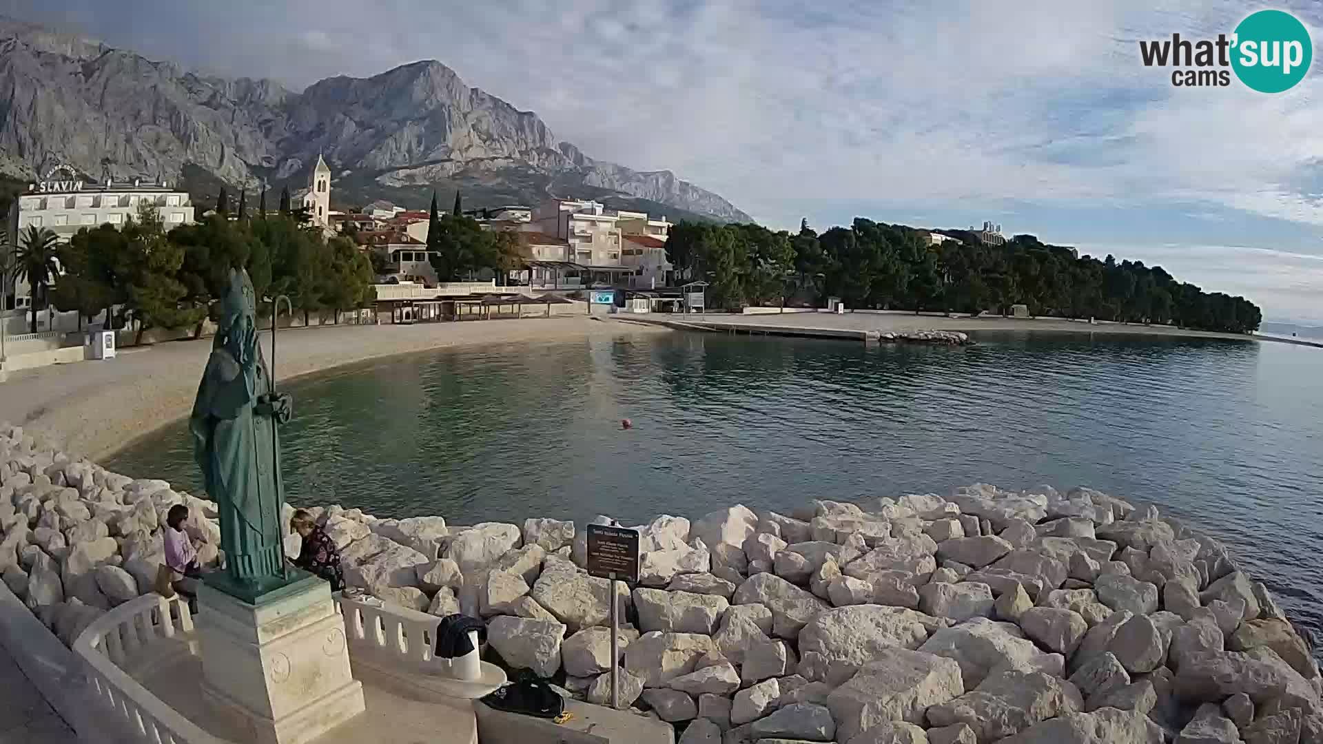 Spletna kamera Baška Voda – Sv. Nikola in plaža