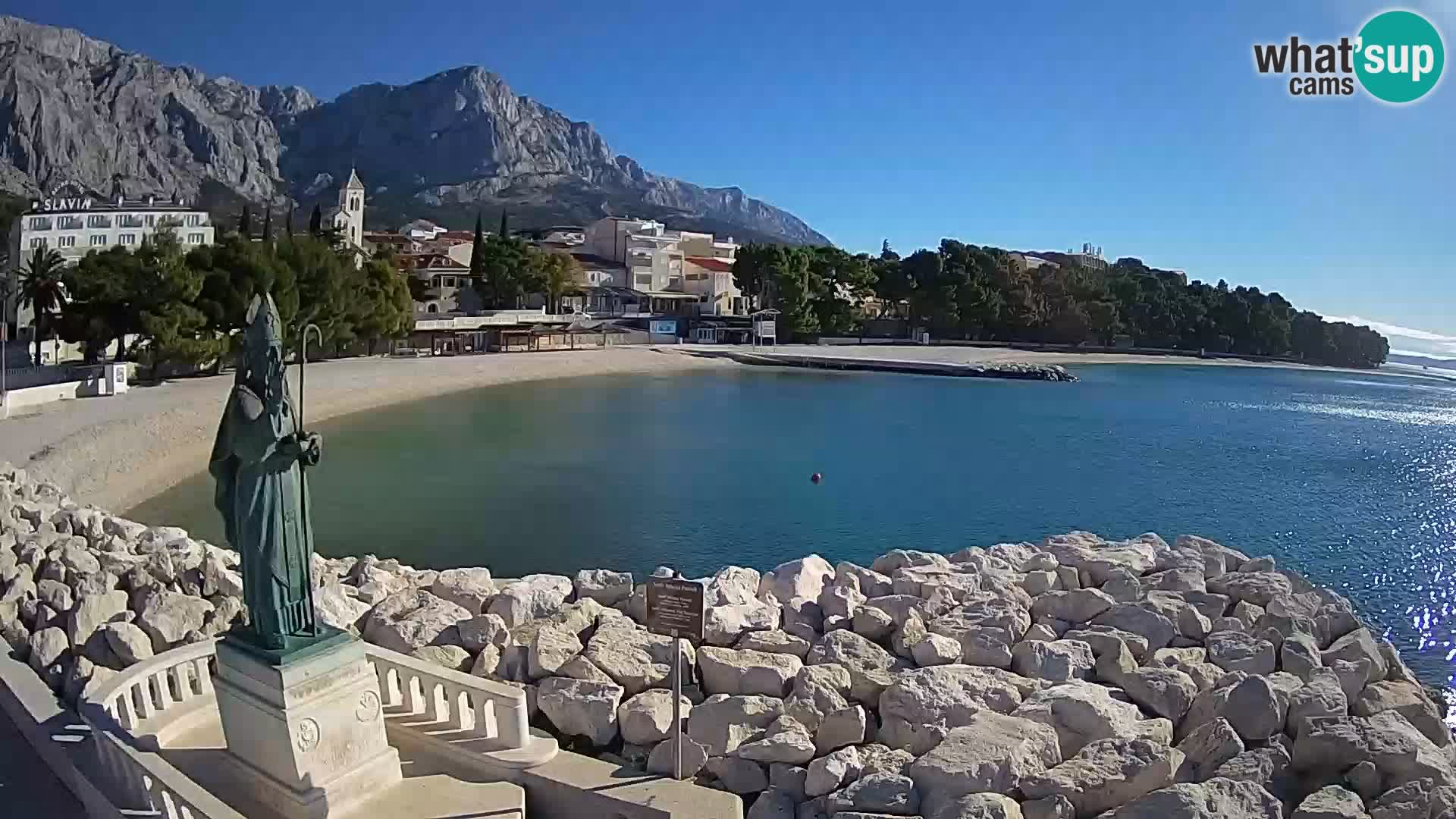 Spletna kamera Baška Voda – Sv. Nikola in plaža