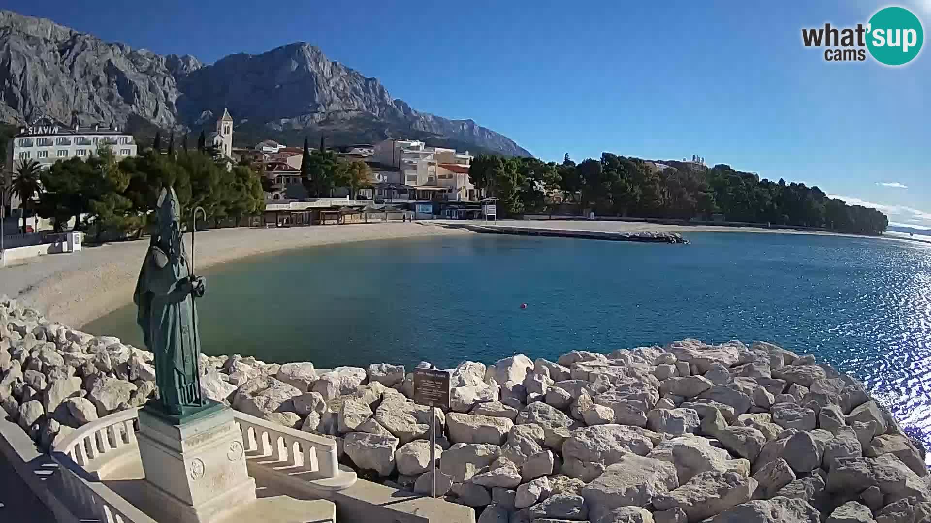 Spletna kamera Baška Voda – Sv. Nikola in plaža