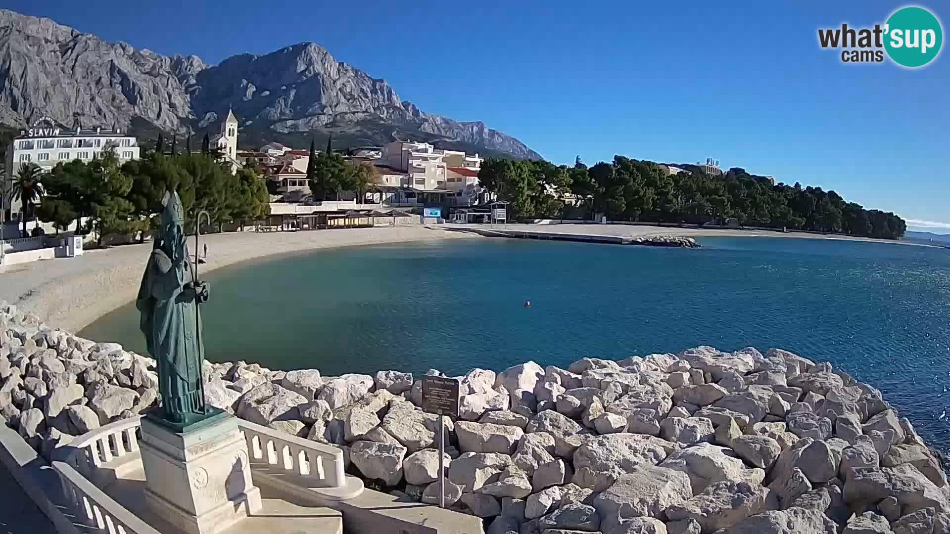 Spletna kamera Baška Voda – Sv. Nikola in plaža